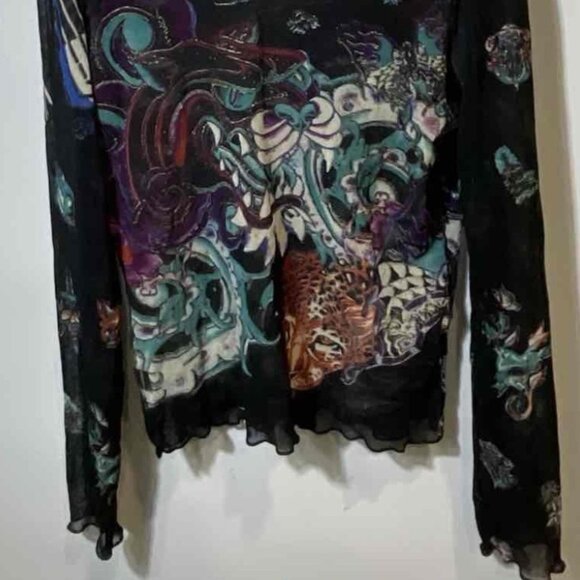 Just Cavalli Multicolor Printed Blouse – Long Sleeve, EUR 50 / US 14–16 - Picture 12 of 14